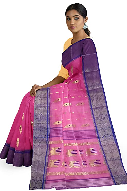 Pradip Fabrics Woven Tant Cotton Blend Saree