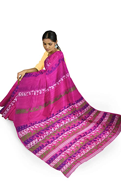 Pradip Fabrics Pink Color Gap jamdani Saree