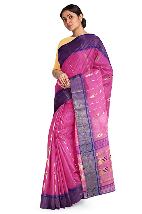 Pradip Fabrics Woven Tant Cotton Blend Saree