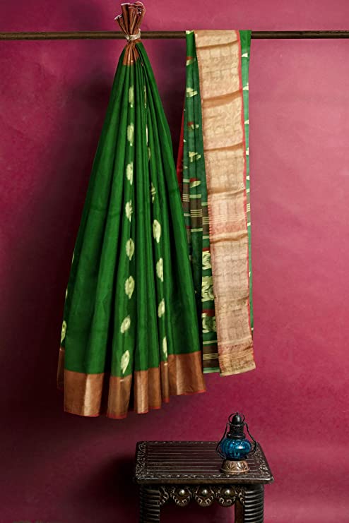 Pradip Fabrics Printed Tant cotton Silk Blend Saree
