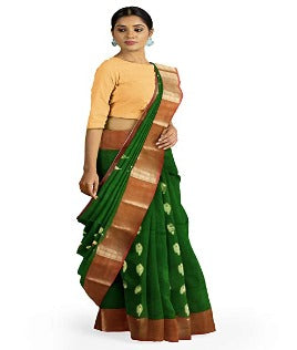 Pradip Fabrics Printed Tant cotton Silk Blend Saree