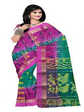 Pradip Fabrics Ethnic Women's Tant Silk Light Green and Pink ColorBaluchuri Saree