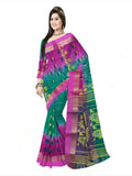 Pradip Fabrics Ethnic Women's Tant Silk Light Green and Pink ColorBaluchuri Saree