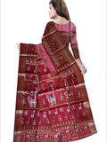Pradip Fabrics Woven Pink and Red Color Pure Silk Saree
