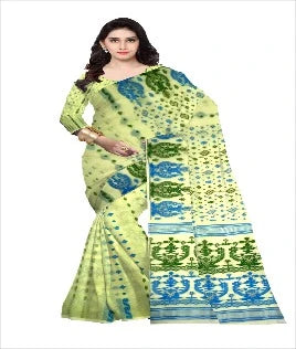 Pradip Fabrics Ethnic Woman's Tant Dhakai Jamdani  Saree