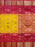 Pradip Fabrics Woven Tant Banarasi Cream and Pink Color Saree