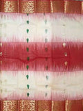 Pradip Fabrics Ethnic Women's Tant Silk Red and White Color Saree