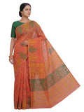 Pradip Fabrics Woven Tant Cotton Silk Saree (Blue, Yellow)