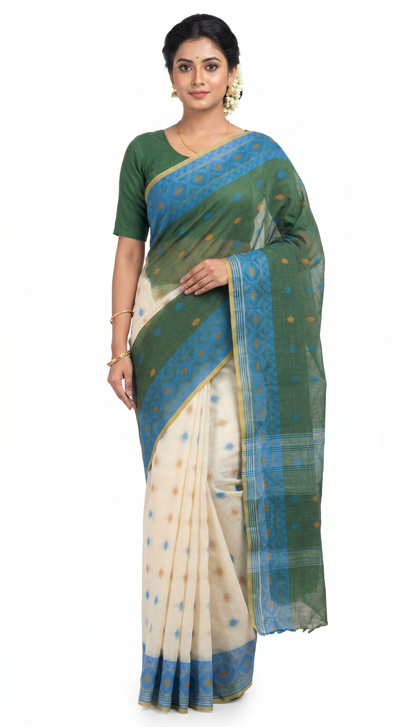 Pradip Fabrics Woven Tant Cotton Jute Saree