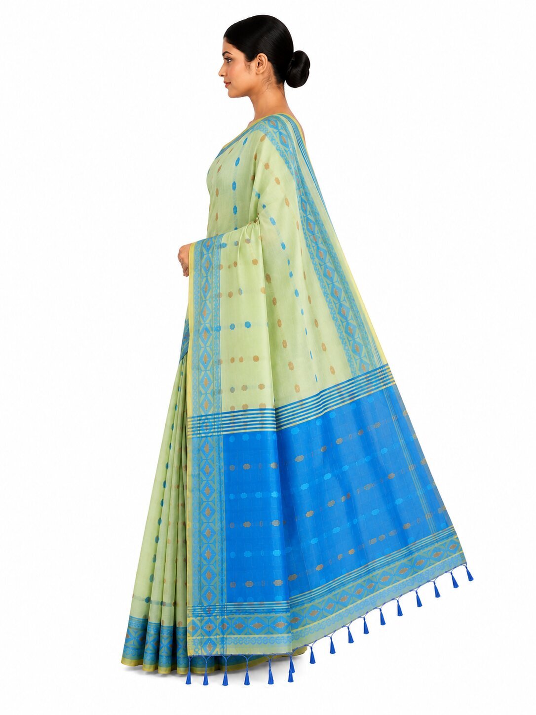 Pradip Fabrics Woven Tant Cotton Jute Saree
