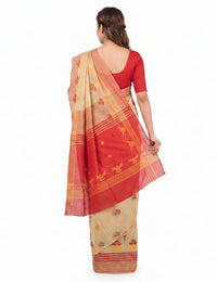 Pradip Fabrics Woven Tant Cotton Jute Saree