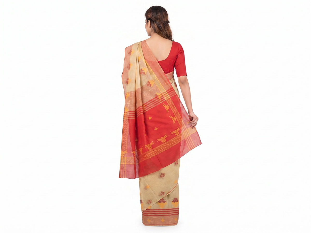 Pradip Fabrics Woven Tant Cotton Jute Saree