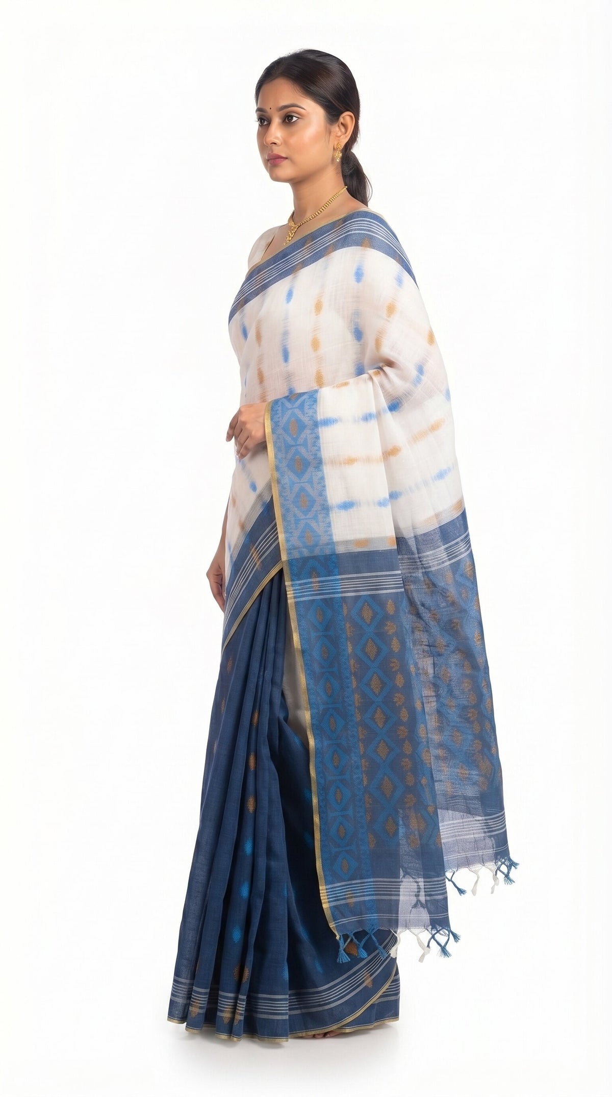 Pradip Fabrics Woven Tant Cotton Jute Saree