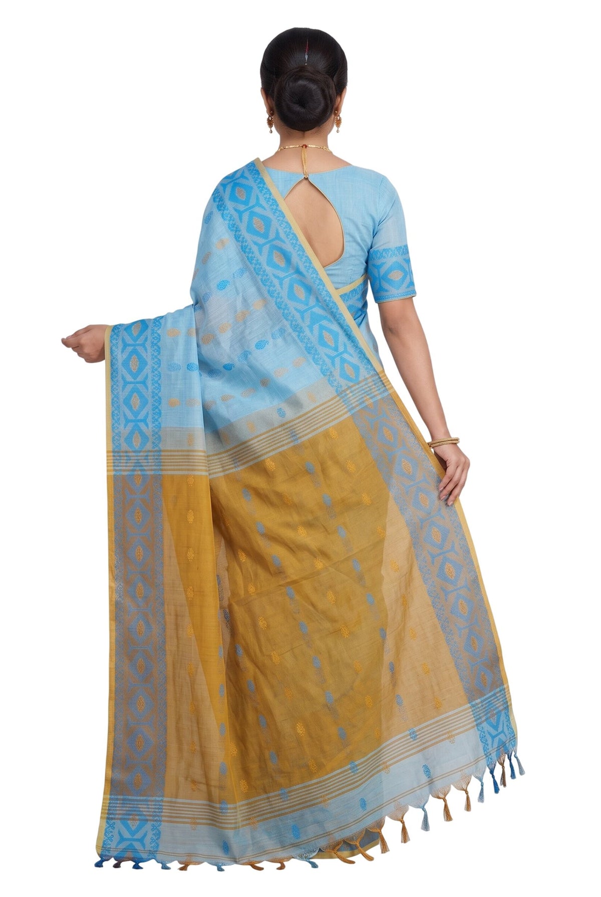 Pradip Fabrics Woven Tant Cotton Jute Saree