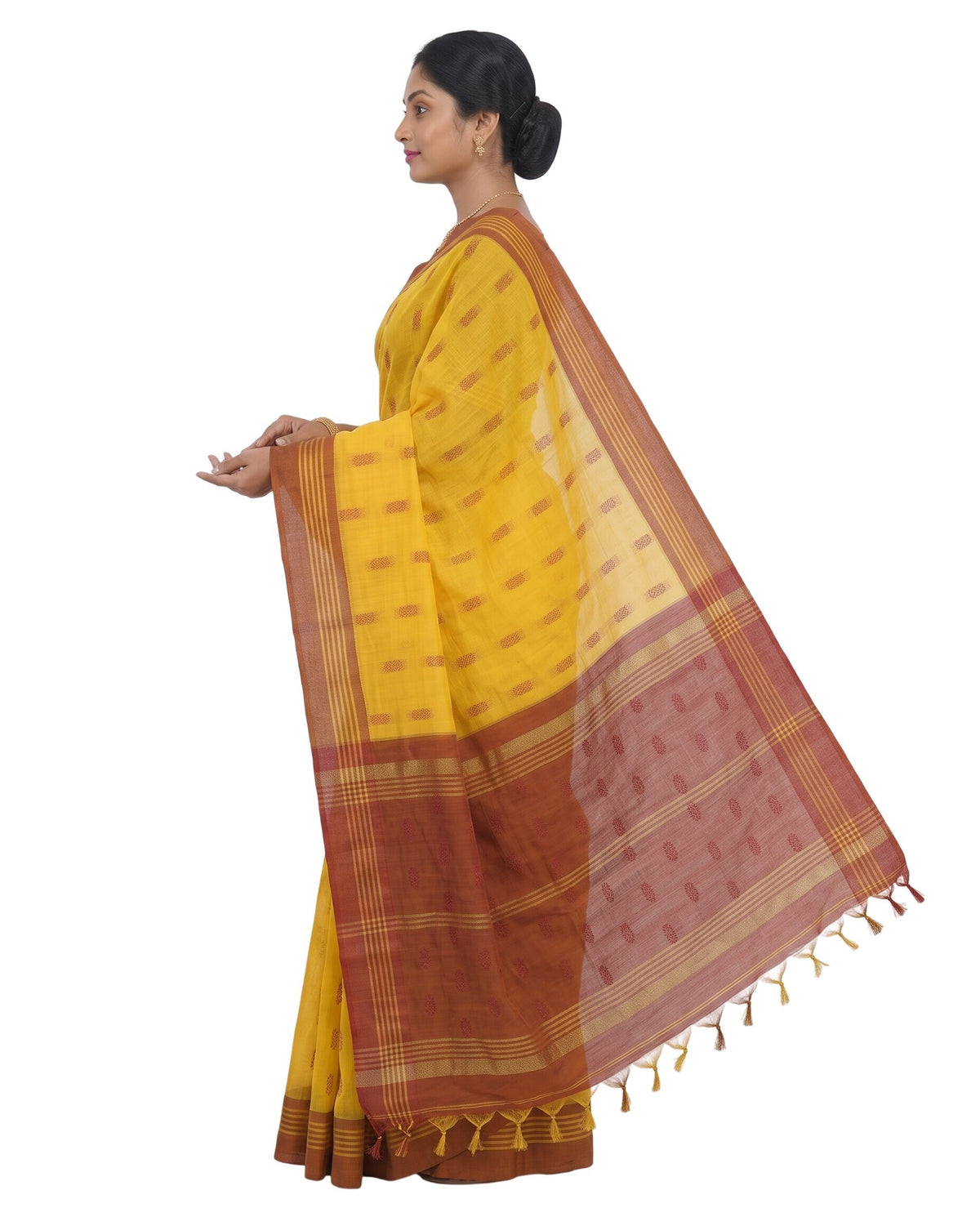 Pradip Fabrics Woven Tant Cotton Jute Saree