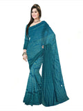 Pradip Fabrics Self Design Handloom Cotton Linen Saree (Maroon)