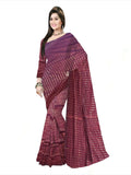 Pradip Fabrics Self Design Handloom Cotton Linen Saree (Maroon)