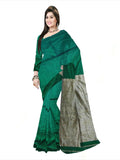 Pradip Fabrics Self Design Handloom Cotton Linen Saree (Maroon)