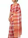 Pradip Fabrics Checkered Tant Pure Cotton Saree