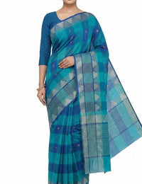 Pradip Fabrics Checkered Tant Pure Cotton Saree