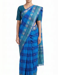 Pradip Fabrics Checkered Tant Pure Cotton Saree