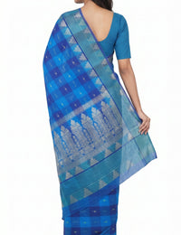 Pradip Fabrics Checkered Tant Pure Cotton Saree