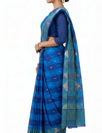 Pradip Fabrics Checkered Tant Pure Cotton Saree