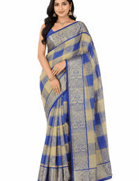 Pradip Fabrics Checkered Tant Pure Cotton Saree