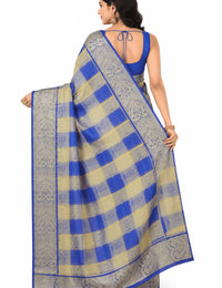 Pradip Fabrics Checkered Tant Pure Cotton Saree