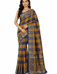 Pradip Fabrics Checkered Tant Pure Cotton Saree
