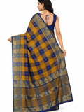 Pradip Fabrics Checkered Tant Pure Cotton Saree