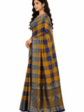 Pradip Fabrics Checkered Tant Pure Cotton Saree