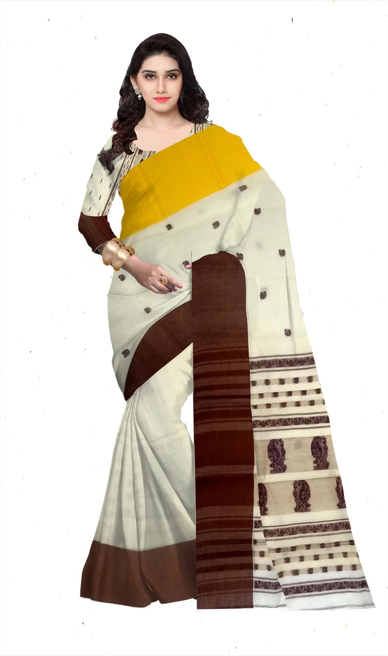 Pradip Fabrics Women's Festive Wear Ethnic Handloom Tant Saree