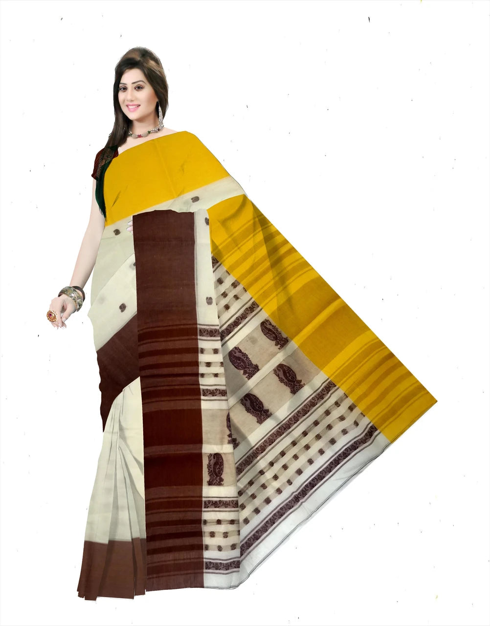 Pradip Fabrics Women's Festive Wear Ethnic Handloom Tant Saree