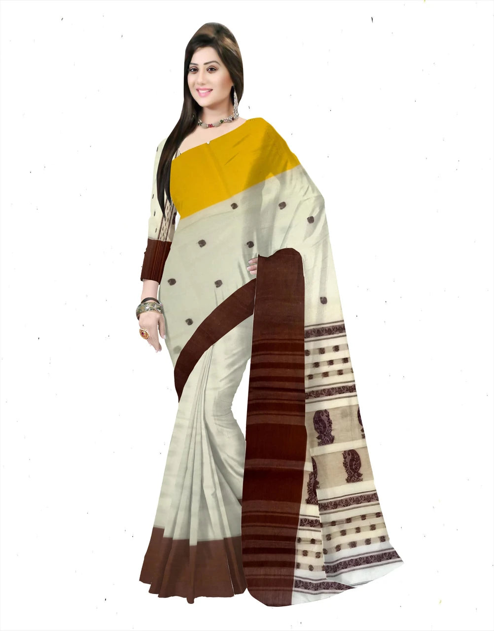 Pradip Fabrics Women's Festive Wear Ethnic Handloom Tant Saree