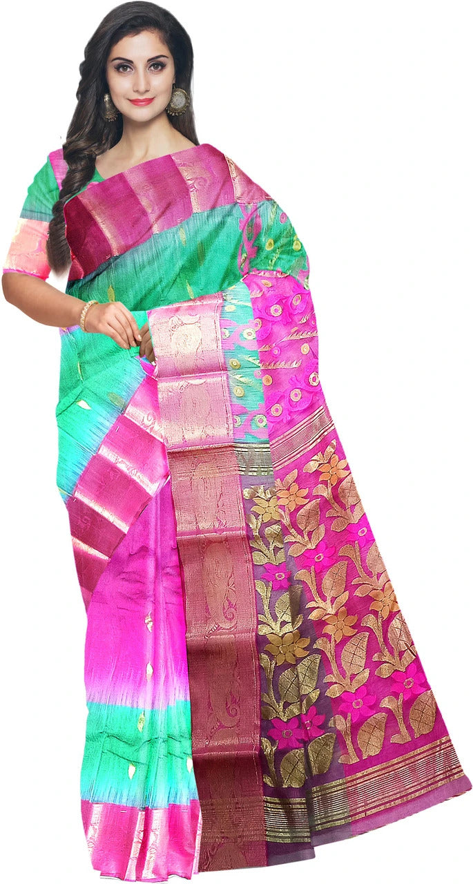 Pradip Fabrics Handloom Tant Baluchuri Saree for Women