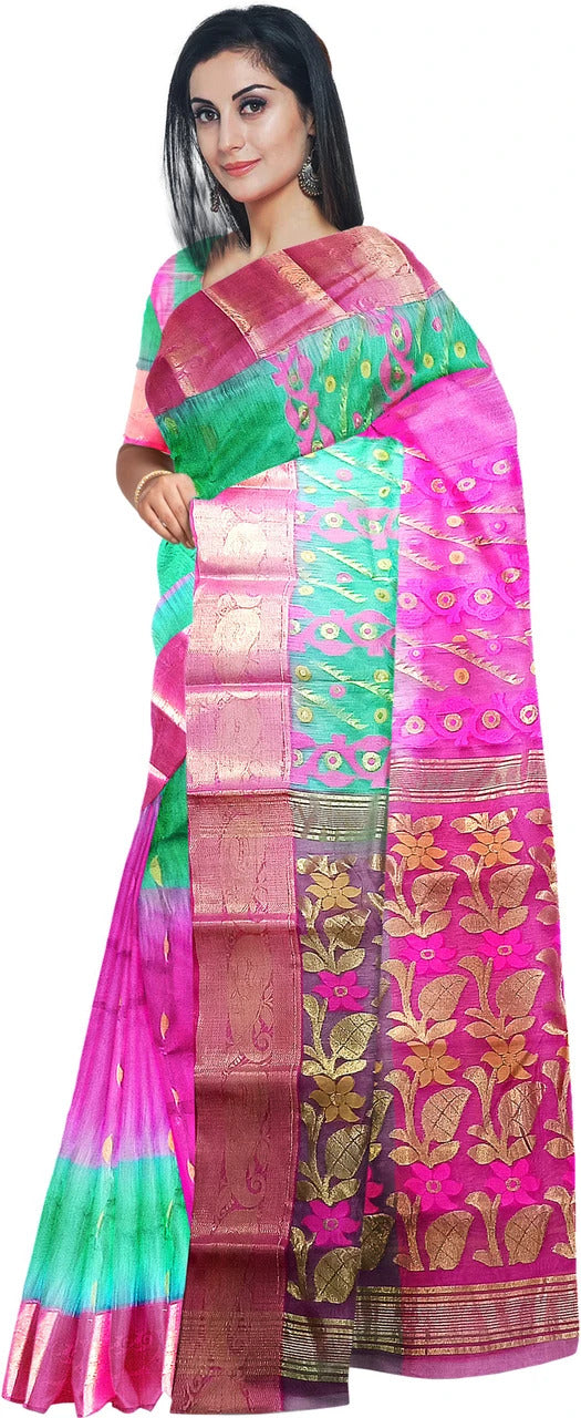 Pradip Fabrics Handloom Tant Baluchuri Saree for Women