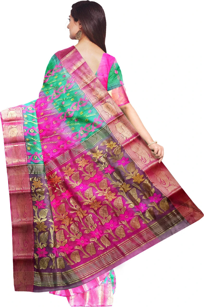 Pradip Fabrics Handloom Tant Baluchuri Saree for Women