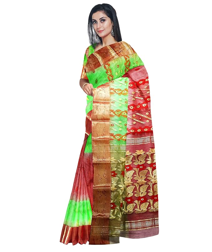Pradip Fabrics Handloom Tant Baluchuri Saree for Women