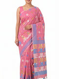 Pradip Fabrics Floral Print Jamdani Cotton Silk Saree