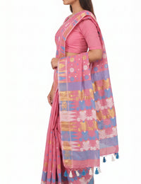 Pradip Fabrics Floral Print Jamdani Cotton Silk Saree