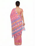 Pradip Fabrics Floral Print Jamdani Cotton Silk Saree