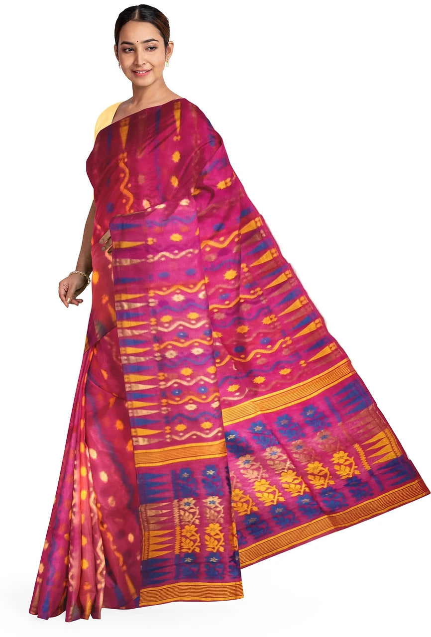Pradip Fabrics Ethnic Women's Tant Jamdani Saree