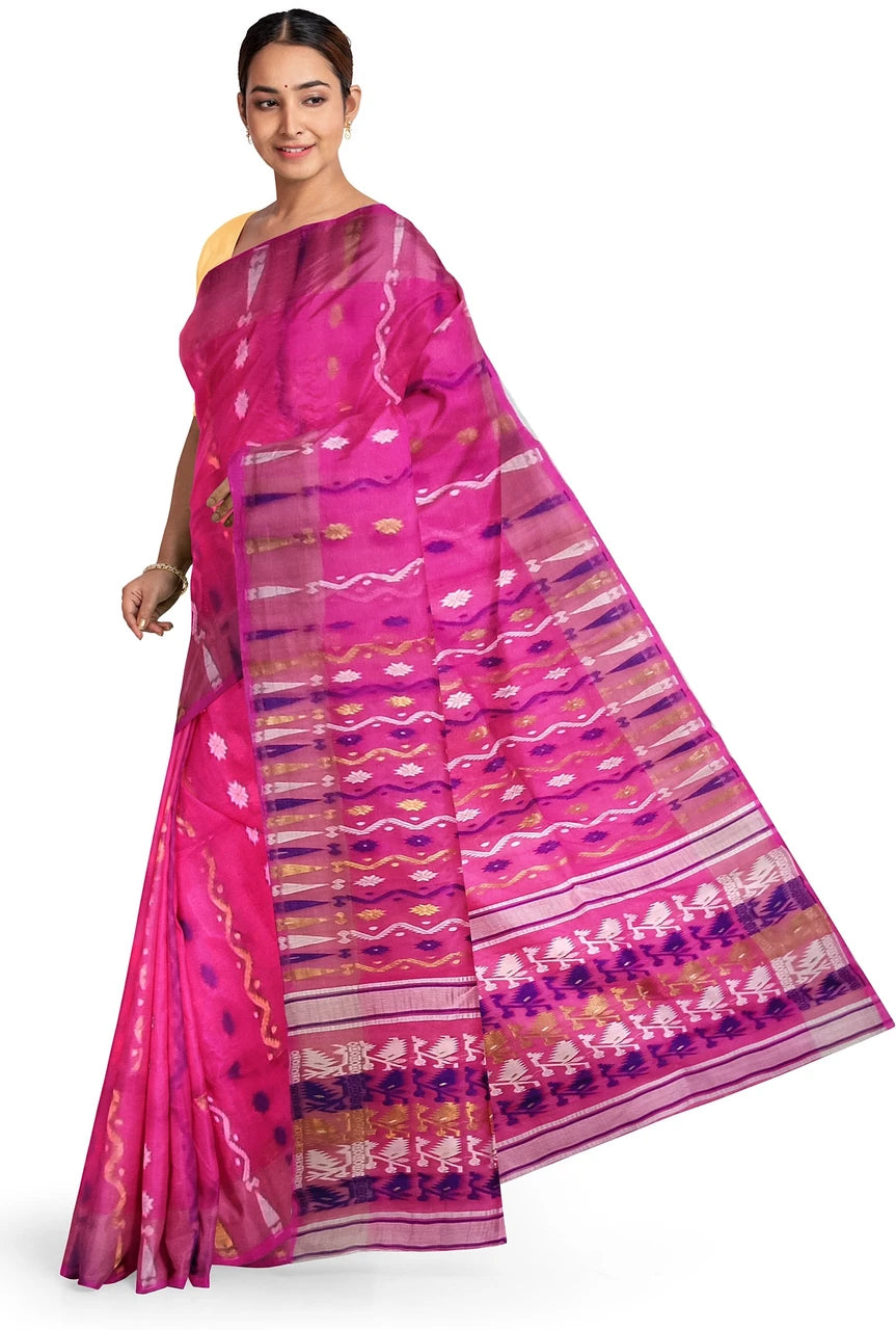 Pradip Fabrics Ethnic Women's Tant Jamdani Saree