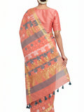 Pradip Fabrics Floral Print Jamdani Cotton Silk Saree