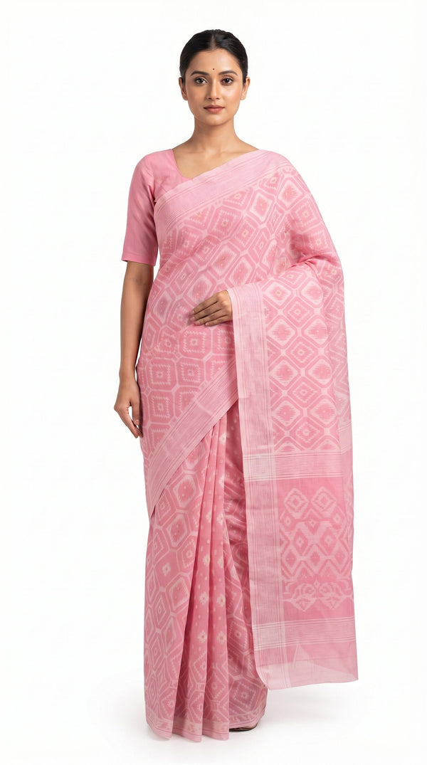 Pradip Fabrics Applique Handloom Cotton Silk Saree