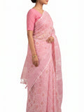 Pradip Fabrics Applique Handloom Cotton Silk Saree