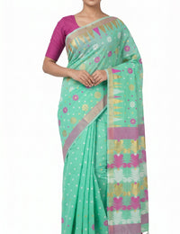 Pradip Fabrics Floral Print Jamdani Cotton Silk Saree