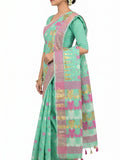 Pradip Fabrics Floral Print Jamdani Cotton Silk Saree