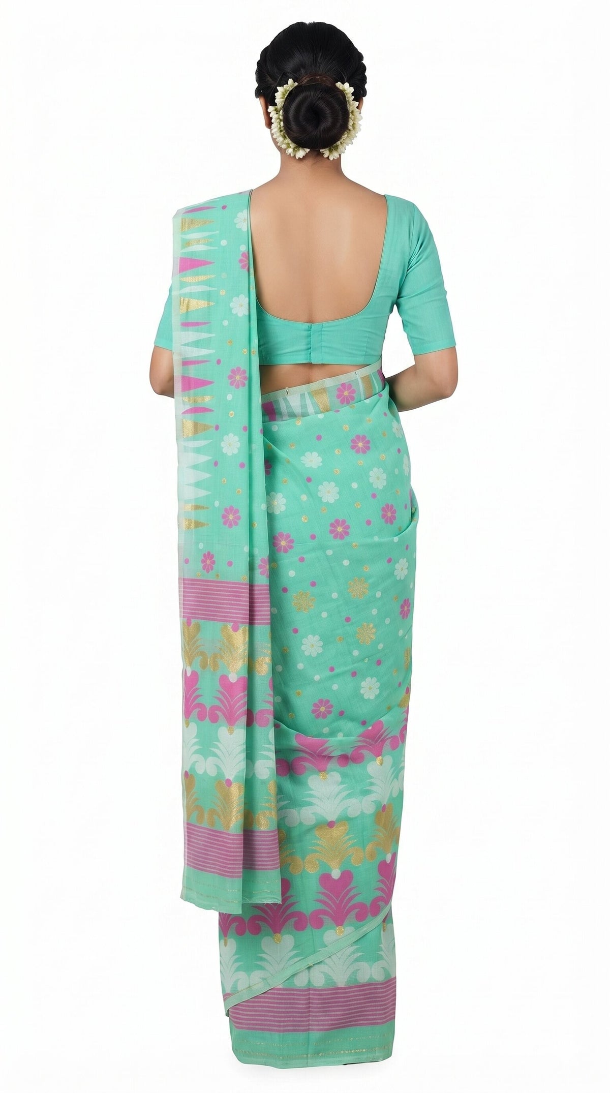 Pradip Fabrics Floral Print Jamdani Cotton Silk Saree